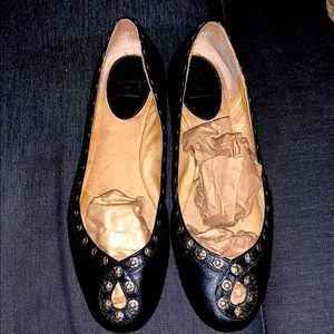 The Frye Company black studded flats sz 11